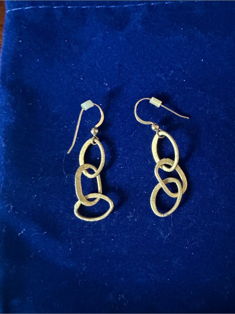 Gold Tone Linked Hoop Drop Earrings - Women Jewelry